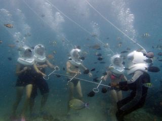 Walking underwater with using Guide Bar